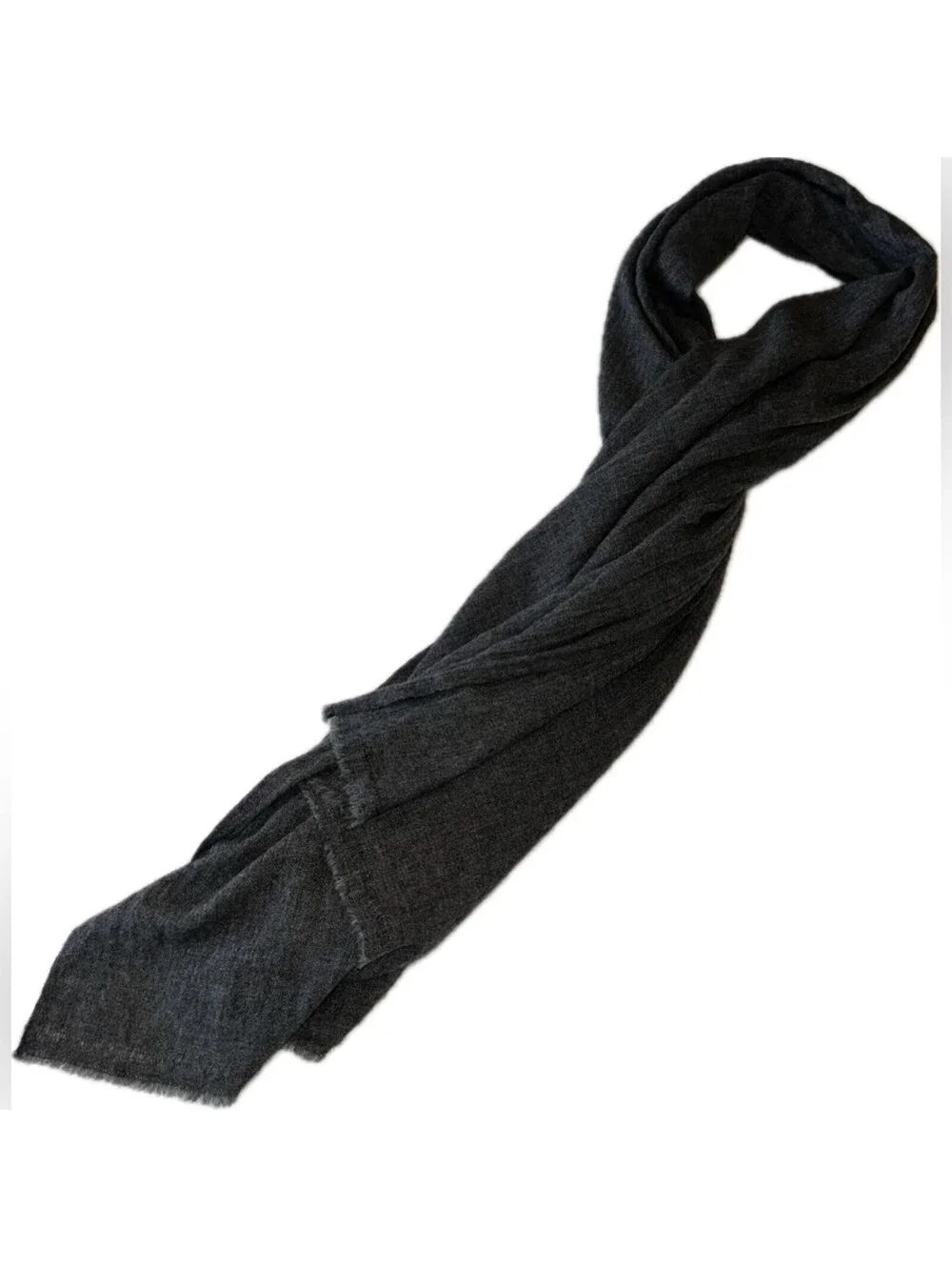 Exclusive Cashmere Scarf Charcoal Gray Made In Nepal EUC